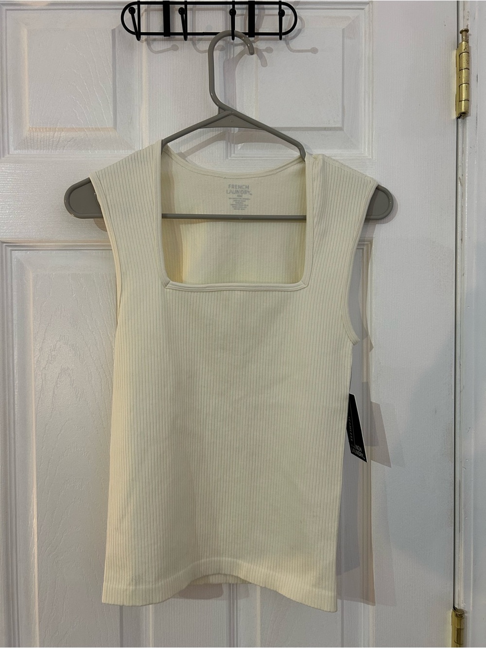 NWT- size S/M- French Laundry Cream Ribbed Square-Neck Tank